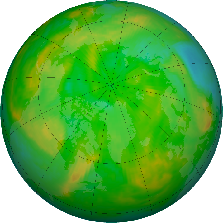 Arctic ozone map for 08 July 1984